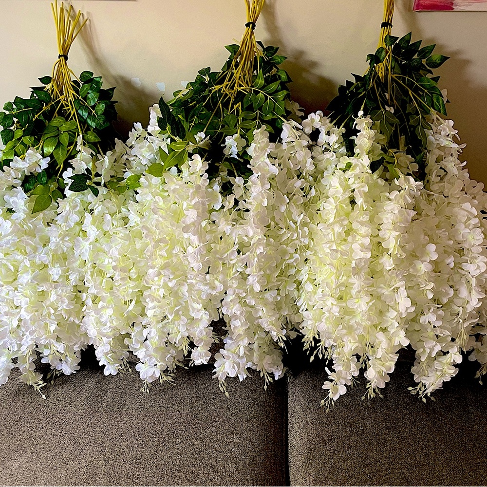 Hanging White Wisteria